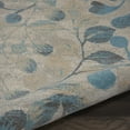 thumbnail image 6 of Serene Contemporary Botanical Ivory/Turquoise 5'3" x ROUND Area Rug, (5' Round), 6 of 7