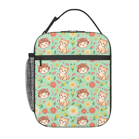 Cats Lunch Bag, Reusable Insulated Lunch Box Meal Tote For Women Men Cooler Bag, Durability Of Lunch Tote For Work Picnic Office Travel