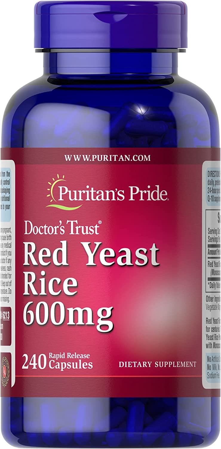 Puritan's Pride Red Yeast Rice 600 Mg, 240 Count, Red yeast rice powder