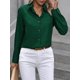 thumbnail image 5 of Camisas con Botones para Mujer, Blusas de Larga, Blusas Casuales Lisas para Oficina y Trabajo Verde Oscuro XXL, 5 of 7