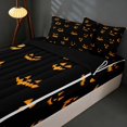 thumbnail image 3 of Homewish Pumpkin Lantern Zipper Full Size Comforter Sets with Fitted Sheet and 2 Pillowcases, Happy Halloween Zipper Bedding Set, Black Orange, Black Reversible, 3 of 7