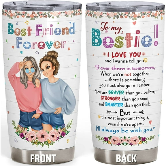 Gifts for Best Friend Women, BestFriend Gifts, Best Friend Birthday Gifts for Woman, Friends Gifts for Sister, Bestie, Girls - 20 oz Stainless Steel Insulated Coffee Tumbler Travel Mugs with Lid