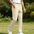 thumbnail image 5 of Akiihool Pants for Men Men's Relaxed Classic Fit Flat Front Pants Beige,XXXXXL, 5 of 8