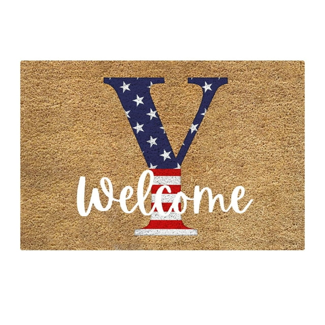 24x35IN Letter "Y" Cute Funny Doormat New Home Door Mat Mar 4th Of July Colorful Welcome Door Mat Non Slip Washable Rubber Door Rug Beautiful Color for Outdoor and Indoor Use - Home Decor