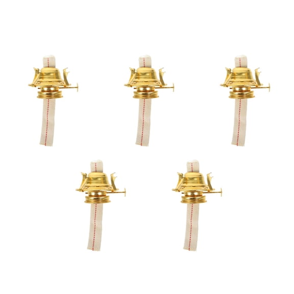 5 Sets Kerosene Lamp Replacement Wick Burners Diffuser Refill Golden