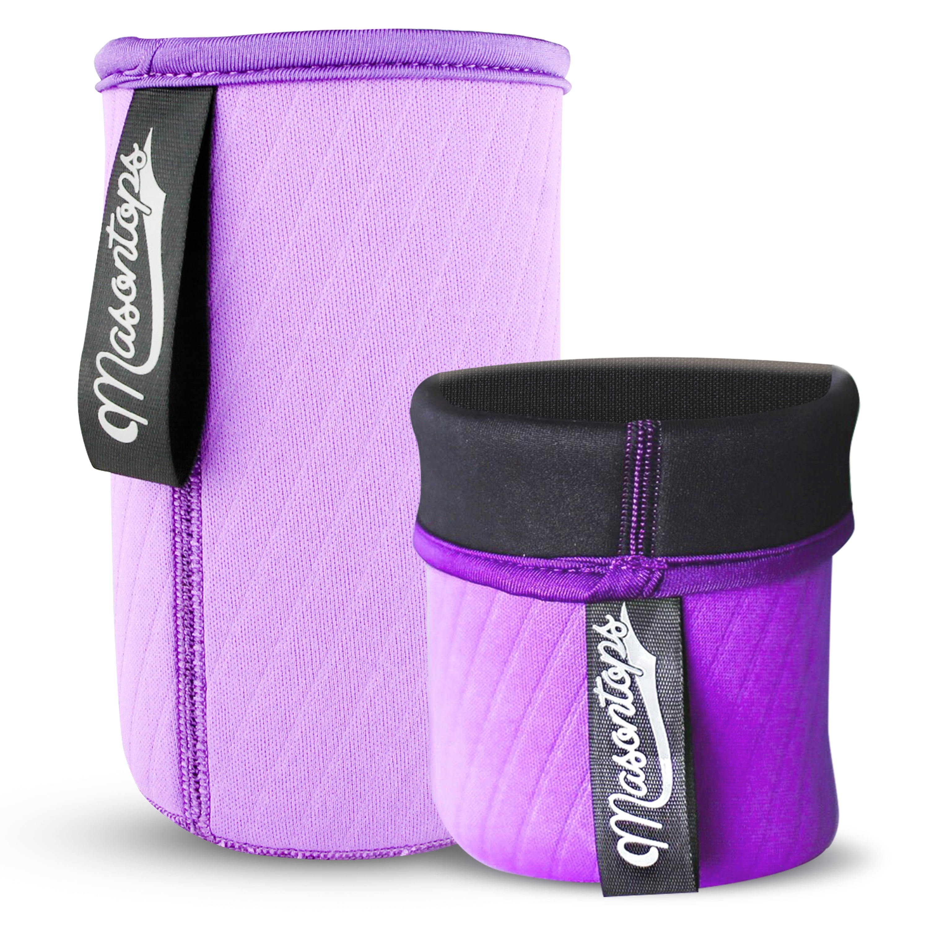 Purple Masontops Wide Mouth Mason Jar Neoprene Sleeve 2 Sleeves Cover 16-24 oz & Quart Sizes Triple Insulated Cozy 