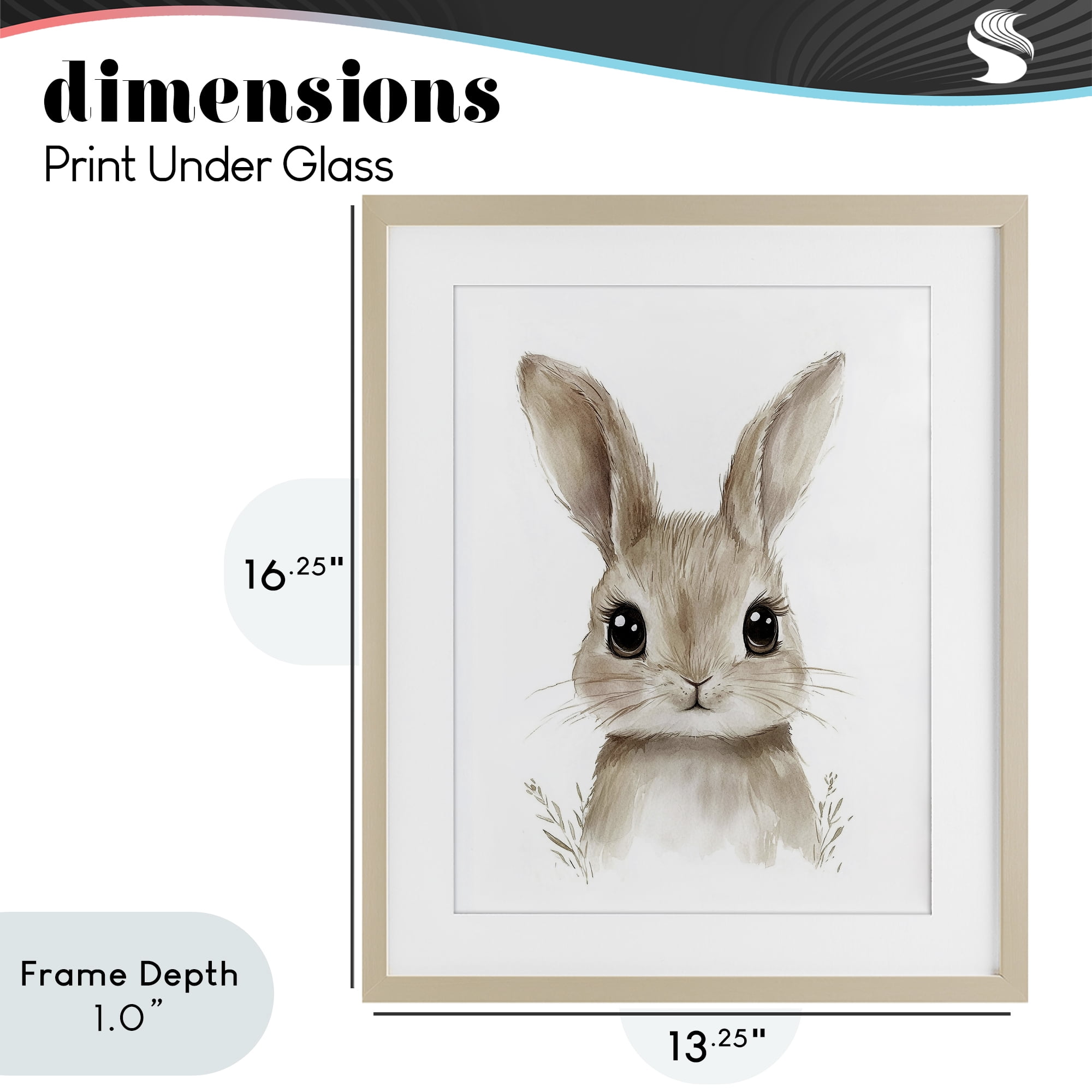 Stupell Industries Nursery Babies Bunny Birch Framed Print Under Glass, design by Ramona Murdock