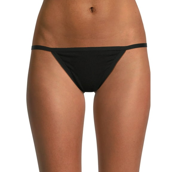 No Boundaries Cotton String Bikini Panty, Women's and Women's Plus