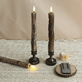 thumbnail image 4 of 9.8 Inch Flameless Taper Candles, Tree Trunk Design LED Candle with Timer Remote Control，Battery Operated Real Wax Taper Candles for Home Decor，2PCS, 4 of 6