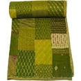thumbnail image 4 of Patchwork Silk Kantha Quilt Bedcover Silk Patola Quilt Throw Blanket, 4 of 4
