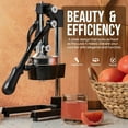 thumbnail image 3 of Kitchen Cast-Iron Orange Juice Squeezer - Easy-to-Clean, Heavy-Duty, Professional Citrus Juicer - Stainless Steel Lemon Squeezer - Manual Citrus Press & Orange Squeezer - Orange Juicer (Black), 3 of 8