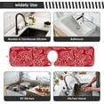 thumbnail image 6 of Coolnut Valentine Red Hearts 2PCS Kitchen Faucet Mat Bathroom Faucet Mat Sink Kitchen Faucet Sinkmat Faucet Splash Catcher Faucet Mat Dish Drying Mat Sink Mat for Kitchen Sink 30x5in, 6 of 7