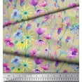 thumbnail image 3 of Soimoi Polyester Crepe Fabric Flower Watercolor Printed Craft Fabric by The Yard 52 Inch Wide, 3 of 3