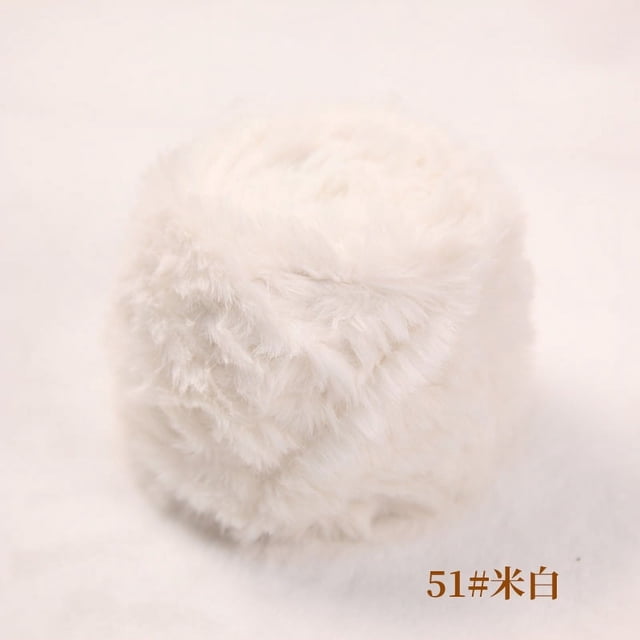 Zhuge Hilo de chenilla grueso para tejer voluminosos y esponjosos, hilo de chenilla, hilo de felpa suave, 100 g, blanco oscuro