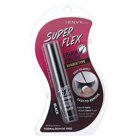 KISS I Envy Super Flex Rubber Type Eyelash Adhesive Black, 0.176 Oz