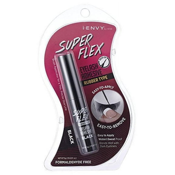 KISS I Envy Super Flex Rubber Type Eyelash Adhesive Black, 0.176 Oz