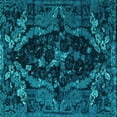 thumbnail image 1 of Ahgly Company Indoor Square Persian Turquoise Blue Bohemian Area Rugs, 3' Square, 1 of 4