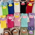 thumbnail image 4 of Girl's Colorful Novelty Socks, Funny Big Mouth Design with Braids Mid-Calf Crew Socks, Quirky Gift for Boys Girls, Purple, One Size, 4 of 4