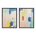 thumbnail image 2 of Kate and Laurel Sylvie Pop of Color I and II Framed Canvas Wall Art Set by Amy Lighthall, 2 Piece Set 18x24 Black, Modern Abstract Painted Brushstrokes Art for Wall, 2 of 6