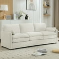 thumbnail image 7 of Euroco 89" Cozy Upholstered 3-seater Sofa Oversized Comfy Cloud Sofa Double Cushion 3-seater Sofa Plush Cushion Sofa Couch for Living Room, Beige, 7 of 7