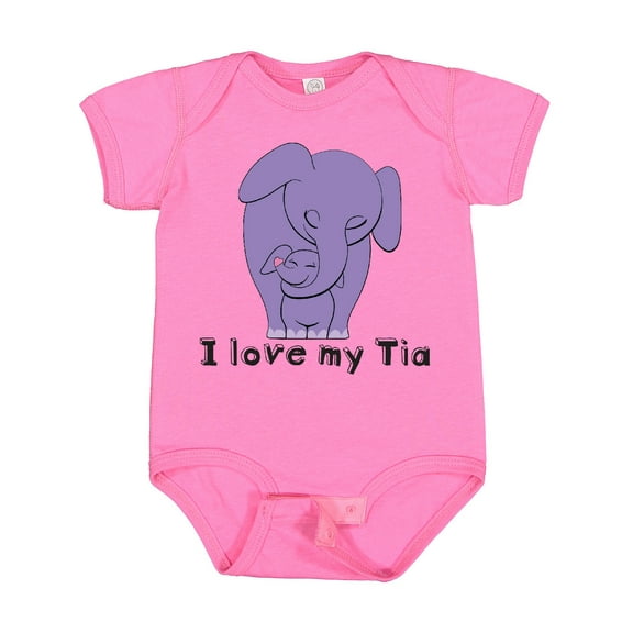 Inktastic I Love My Tia Elephant Purple Boys or Girls Baby Bodysuit