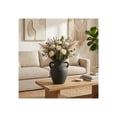 thumbnail image 2 of Sagebrook Home Black Boho Terracotta Vase - Amphora-Style Decorative Flower Holder for Home, Office & Living Room - 9" Black, 2 of 12