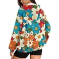 thumbnail image 2 of COEQINE Women's Full Zip Up Hoodie Oversized Fashion Sweatshirts Cute Guinea Pig and Floral Pattern Y2K Outfits Jacket Long Sleeve Fall Casual Wear Lightweight Tops with Pockets, XS, 2 of 7
