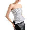 thumbnail image 3 of Camiseta de tubo SUUKSESS con lunares de doble línea para mujer, talla XS, 3 of 6