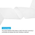 thumbnail image 3 of Velvet Ribbon Gift Wrapping 2 Inch x 10 Yard White Single Face Velvet Ribbon Roll for DIY Bouquets Wedding, 3 of 5