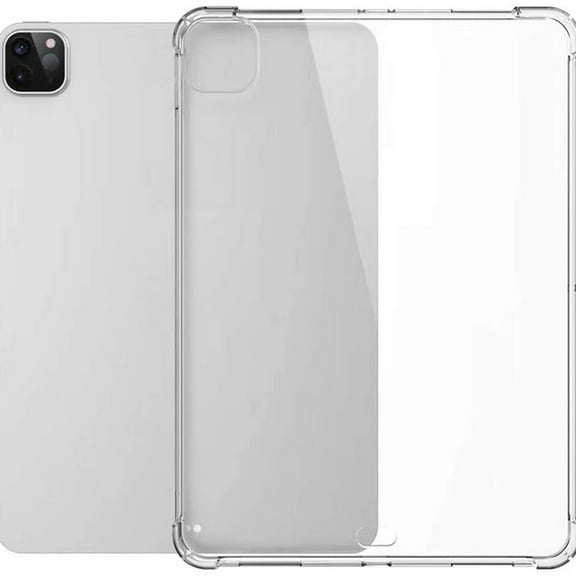 Dteck Clear Case for iPad Pro 12.9 2020/2018 with Four Corners Drop-Resistant Shockproof, Slim Fit Lightweight Clear Soft TPU Back Cover for iPad Pro 12.9", Transparent
