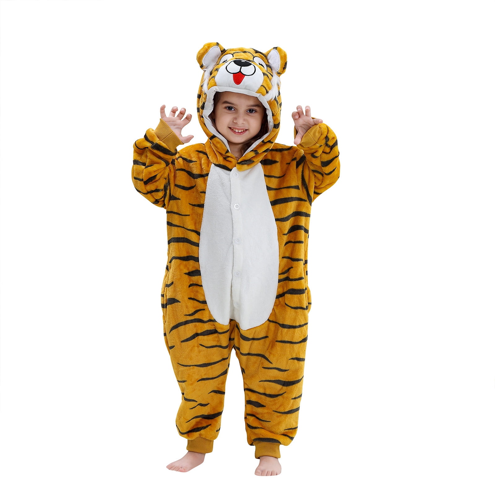Ahuyic Toddler Kids Casual Rompers, Autumns And Winters Kids Long Sleeved JumpSuit,Toddler Boys And Girls Cute Printing Casual Romper Long Sleeve Hooded Jumpsuit Cute Flannel Clothes
