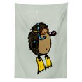 thumbnail image 3 of Ambesonne Animal Tablecloth Rectangular Table Cover, Scuba Diver Hedgehog, 60"x84", Pale Blue Yellow, 3 of 4