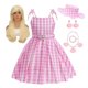 thumbnail image 2 of Disfraz de película a cuadros para niñas, vestido de princesa rosa para niños, cumpleaños, Halloween, carnaval, fiesta de Cosplay, ropa para niños, 2 of 5