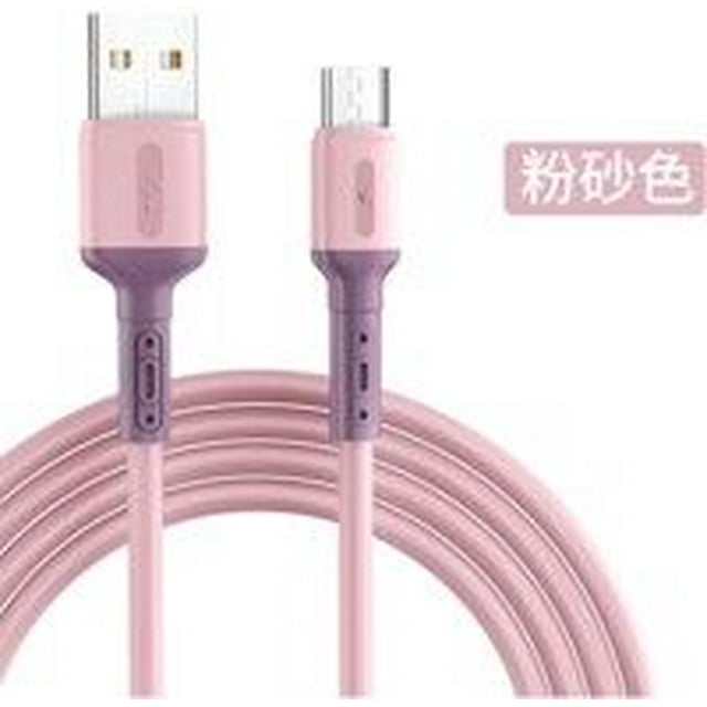 Charging Cable Mobile Phone 5A Charging TPE charging cable Cord TPE Outer Layer Copper Wire USB Cable, Pink, 1m, Type-c