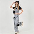 thumbnail image 3 of HCNTES Tween Girls Clothes 2PCS Sets Slim Fit Crop Tops & Flare Pants with Star Print Summer Outfits Teen Girls School Clothing Set 8T-13T, 3 of 5