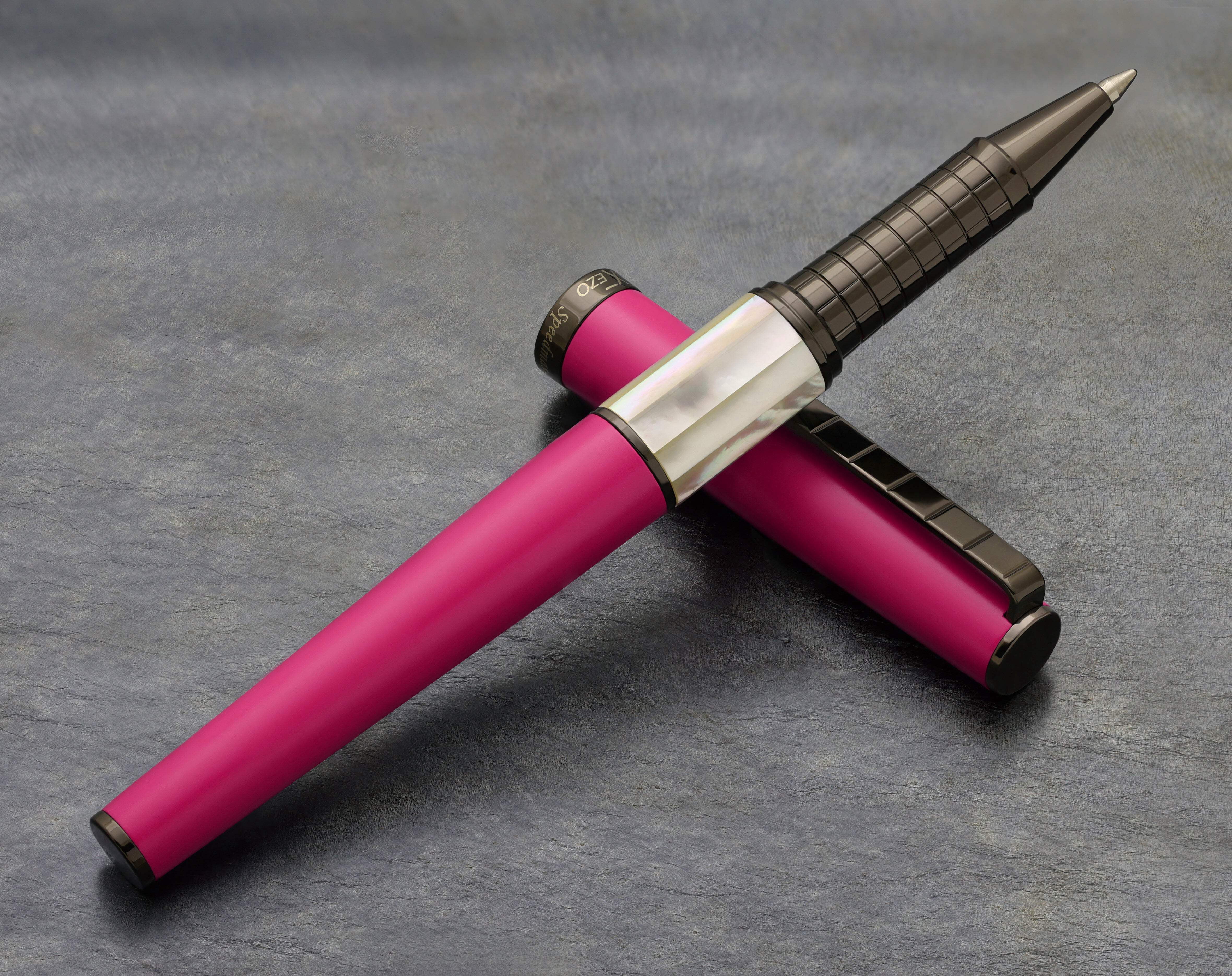 Xezo Speedmaster® Cerise Brass Rollerball Pen - With White Mother of Pearl