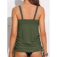 thumbnail image 4 of Charmo Side Drawstring Swim Tops for Womens Ribbed Tankini Tops Padded Bikini Tops(No Bottoms), 4 of 4