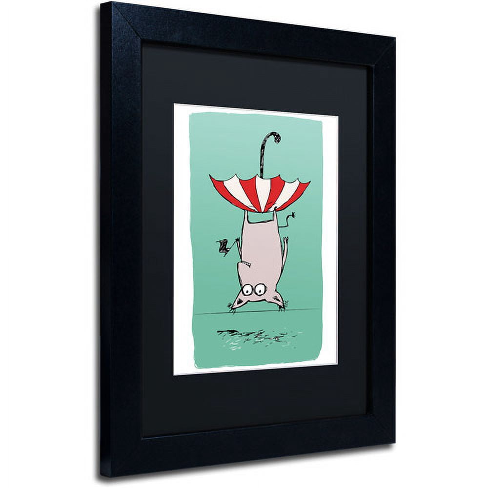 Trademark Fine Art "Upside Down Animal" Canvas Art by Carla Martell, Black Matte, Black Frame