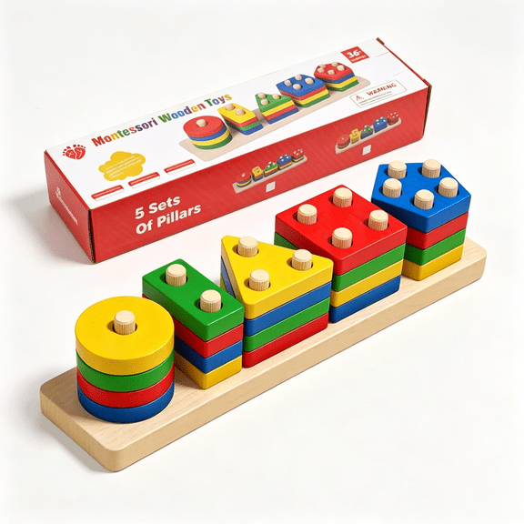 TAETOE Montessori Toys for 1 2 3 Year Old Boy Girl, Toys for Ages 2-4 Toddlers Kids Baby, 1 2 Year Old Birthday Gifts, Wooden Learning Puzzles Easter Basket Stuffers Toys for Toddlers 1-3