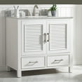thumbnail image 2 of Estate 36" Single Sink Bathroom Vanity Set in White with Carrara Marble and Sink, 2 of 9