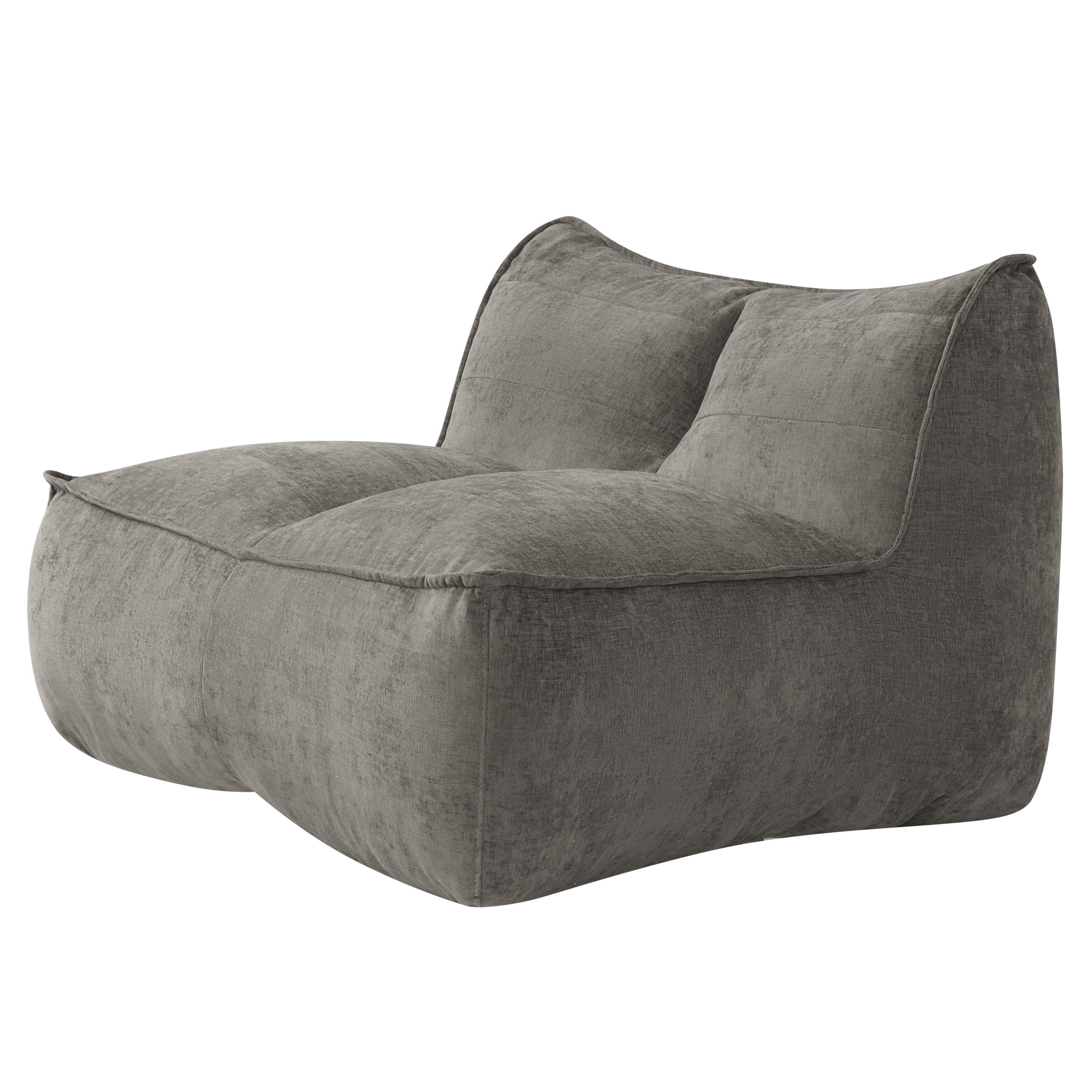 Leumius Cozy Fluffy Cloud Lazy Sofa, 2-Seater Corduroy Bean Bag Lounge Chair, Lightweight Single-Seat Couch for Living Room, Bedroom, Dorm Room, Office & Small Spaces,Dark Brown