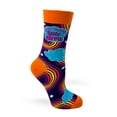 thumbnail image 2 of Stay Trippy Little Hippie Funky Socks for Women - Retro Rainbow Pattern, 2 of 3