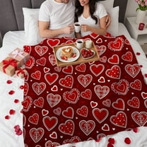 Kugisaki Valentine's Day Decoration Home Valentine's Day Throw Blankets 27.5x39.3in Soft Lightweight Cozy Flannel Blankets Love Gift for Wife Women Couch Sofa Bed Decor