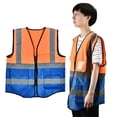 thumbnail image 2 of Chaleco reflectante de alta visibilidad Seguridad del tráfico Uniforme de Trabajo Multi bolsillos # B, 2 of 8
