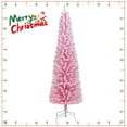 thumbnail image 2 of Costway 6 FT Artificial Pink Christmas Tree with 460 Branch Tips Folding Metal Stand, 2 of 10