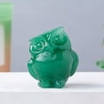 thumbnail image 2 of K-KED Natural Green Aventurine Quartz Crystal Stone Owl Carved Lucky Charms Mini Decor, 2 of 9