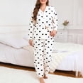 thumbnail image 2 of Pajamas for Women Plus Size Valentines Long Sleeve Button Down Heart Print Soft 2 Piece Sleepwear, 2 of 6