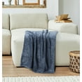 thumbnail image 3 of PiccoCasa Soft Microfiber Plush Flannel Blanket Luxury Bed Blanket, Smoked Blue Throw (50"x60"), 3 of 6