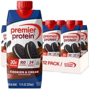 (2 pack) Premier Protein Shake, Cookies & Cream, 30g Protein, 11 fl oz, 12 Ct
