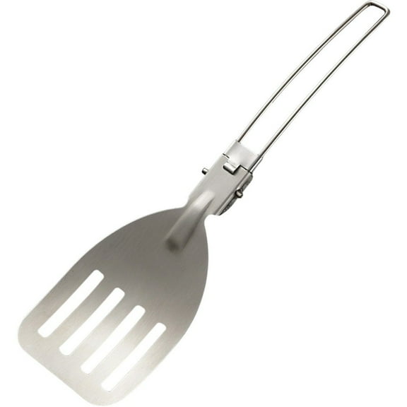 Hzzsbu Stainless Steel Camping Spatula, Multipurpose Folding Turner for Fish, Eggs, Pancakes, Outdoor Cooking